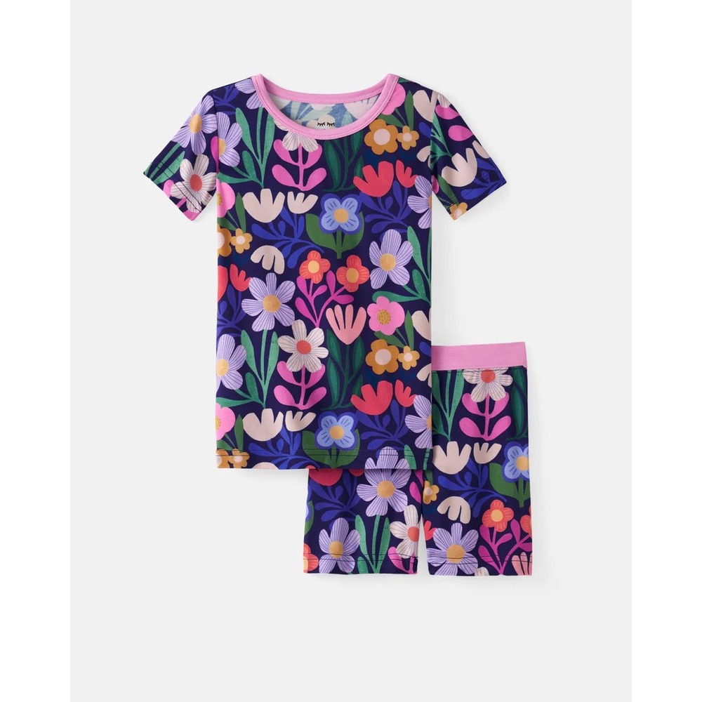 Little Sleepies Wild Garden Two-Piece Short Sleeve & Shorts Pajama Set 5/6 NWT